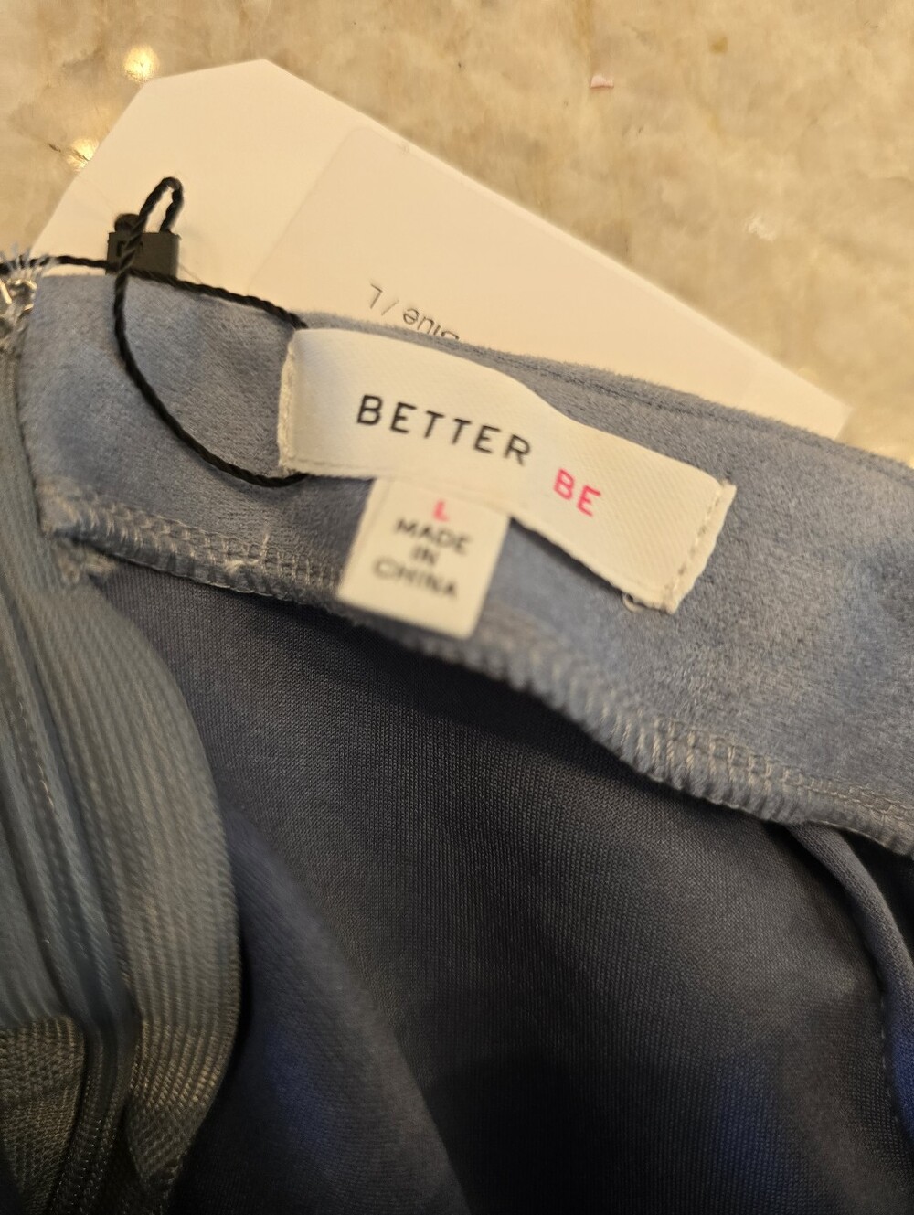 NWT! Better Be Classic Light Blue Suede Mini Skirt with Front Slits - Women - Picture 3 of 5